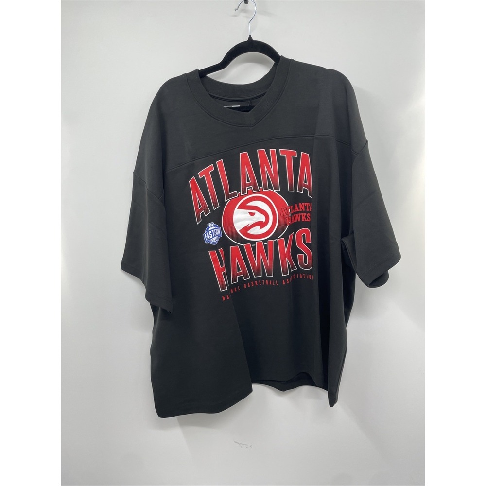 New Era T-Shirt Men 3XL Black Atlanta Hawks NBA Short Sleeve Performance NWT